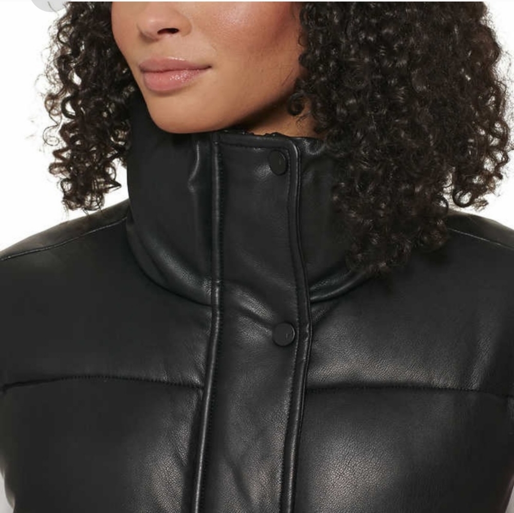 Marc New York Womens' Faux Leather Puffer Vest - Picture 5 of 7